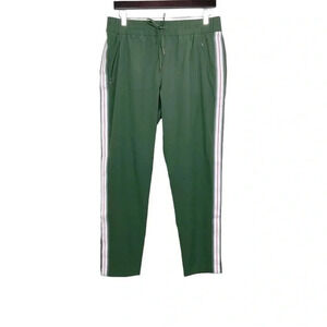 Calia Green Jogger Pants Mid Rise Tuxedo Stripe Medium